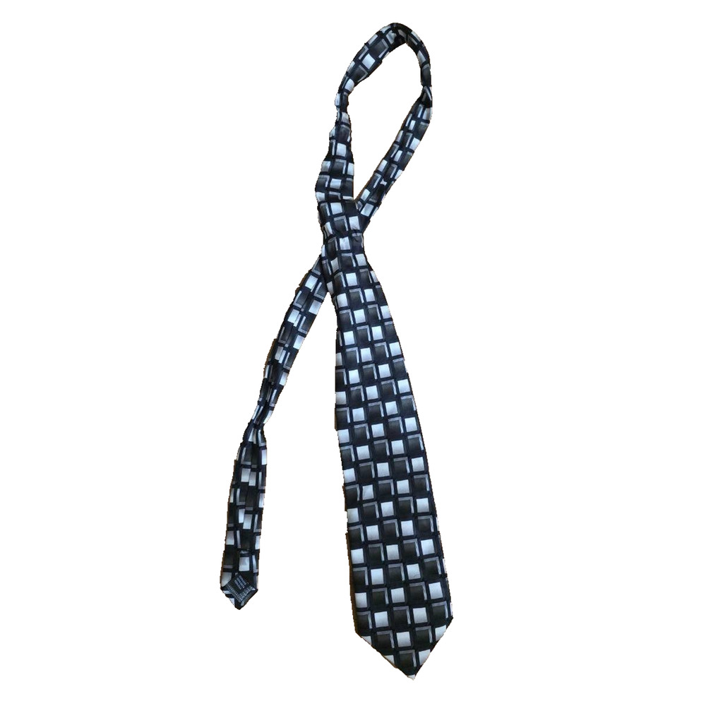 Duomo Milano Hand Made Necktie Pure Silk Tie Classic Geometric One Size A001161